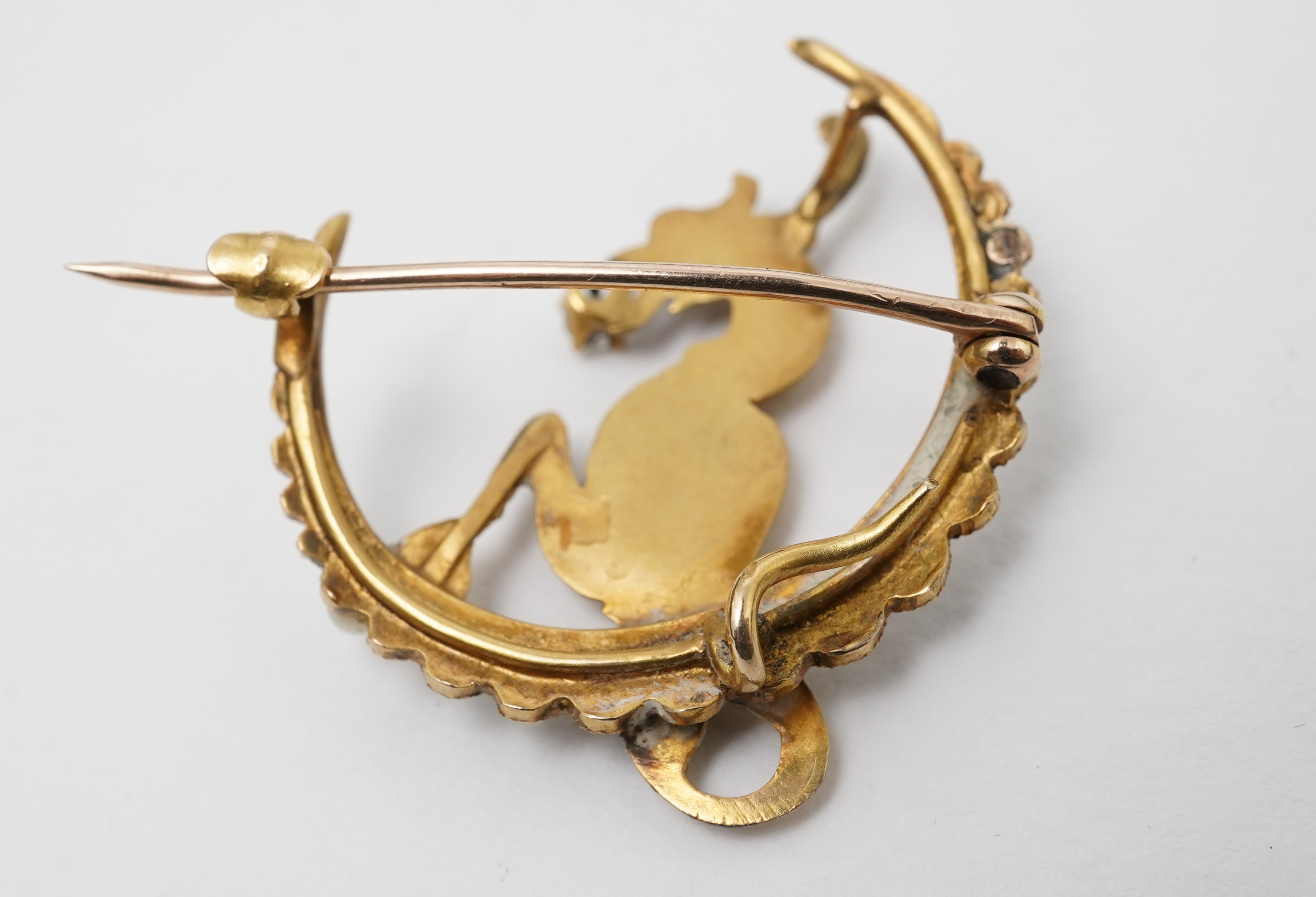 An Art Nouveau pearl and diamond brooch, early 20th century